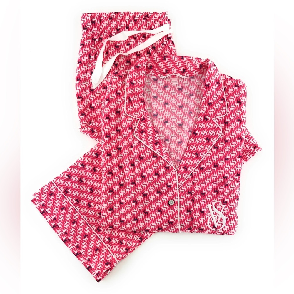 Victoria's Secret red and White Reindeer holiday Pajama Set